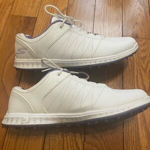 Women's Skechers Go Golf Pivot Purple White Leather Golf Shoes‎ Size 9 123009